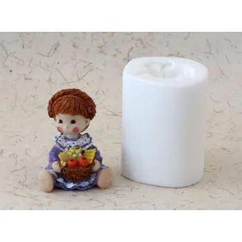 Silikonová forma - Panenka s košíčkem 50 x 45 x 65 mm