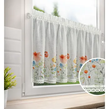 Dekorační krátká vitrážová záclona do kuchyně LEONA 150x60 cm MyBestHome