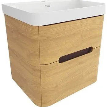 Koupelnový nábytek Koupelnová skříňka s umyvadlem SAT Fusion 57,5x53x45 cm dub medový mat SATFUSION260DMMW