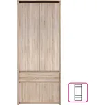 Věšáková skříň 4D1S, dub sonoma, NORTY TYP 2