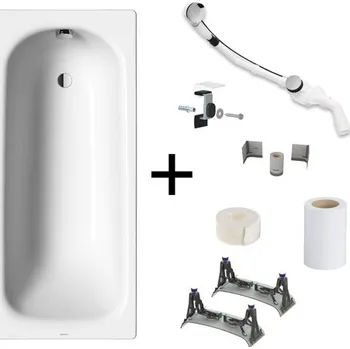 Vana Kompletní set obdélníková vana Kaldewei Saniform Plus 160x70 cm smaltovaná ocel levá i pravá s montážní sadou KALDEWEISET1