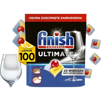 Přípravek do myčky FINISH ULTIMATE LEMON KAPSUŁKI DO ZMYWARKI CITRONOVÉ NA NÁDOBÍ 100 KUSŮ