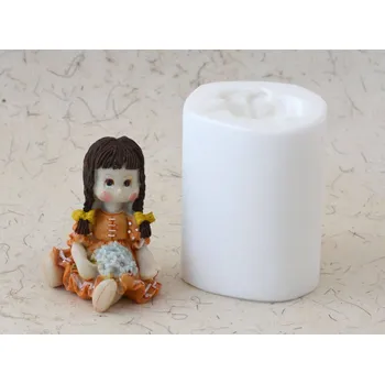 Silikonová forma - Panenka s kytičkami 50 x 43 x 65 mm