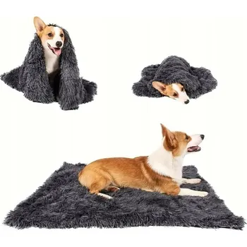 Pelíšek pro psa CHLUPATÁ OCHRANNÁ PODLOŽKA NA SEDADLO PRO PSA KOČKU PŘEHOZ L 105 cm