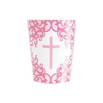 Papírový hrnek 8 ks 270 ml I První Svaté Přijímání růžové Narozeniny Party