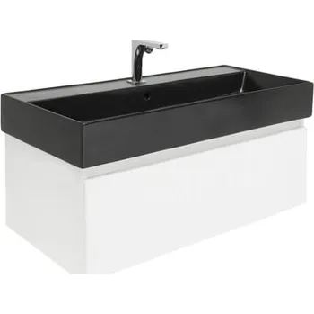 Koupelnový nábytek Koupelnová skříňka s baterií a umyvadlem SAT Evolution 1 98x30x44,8 cm bílá mat SATEVO100WMU2BBA