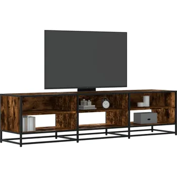 Televizní stolek TV skříňka kouřový dub 91 x 40 x 46 cm kompozitní dřevo a kov