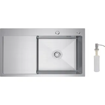 Nerezový dřez Nerezový dřez do kuchyně 78x49 cm stříbrný s odkapávačem