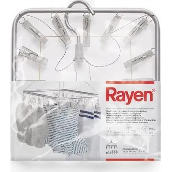 Sušák na prádlo RAYEN Sušák závěsný s 16 kolíčky na prádlo, s klipy, Španělsko