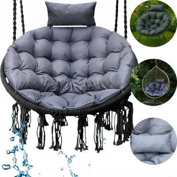 Polštář Blomster Polstr na závěsné křeslo kokon Premium, šedý