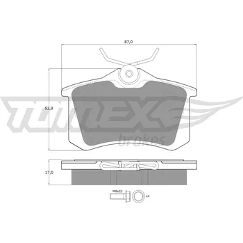 Brzdová destička Sada brzdových destiček, kotoučová brzda TOMEX Brakes 10-781