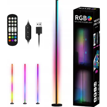 Stojací lampa ROHOVÁ STOJACÍ LED LAMPA RGB 1,2M + 10W DO POKOJE, OBÝVÁKU, HERNÍHO KOUTKU