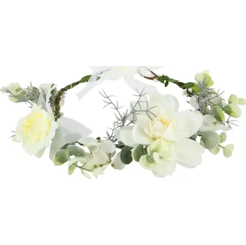 Čelenka Bílobílý zelený věneček na hlavu