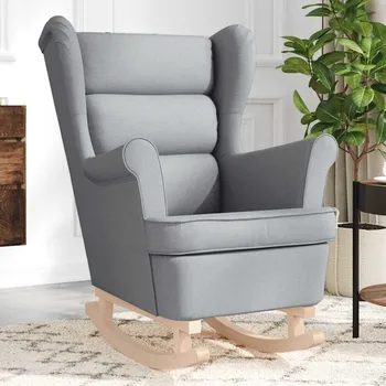 Křeslo Houpací křeslo obláčkově šedé 74 x 90 x 102 cm textil