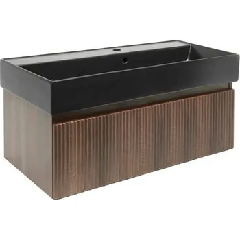 Koupelnový nábytek Koupelnová skříňka s umyvadlem SAT Evolution 98x30x44,8 cm ořech mat SATEVO100NAU2B