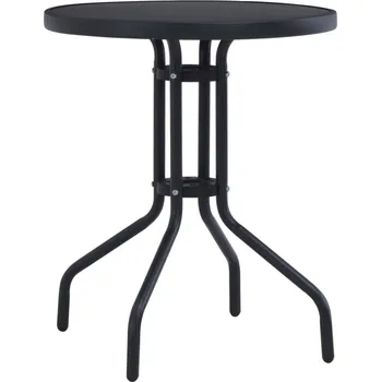 Zahradní stůl Zahradní stůl světle šedý 80 cm ocel a sklo