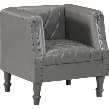 Obývací pokoj Klubové křeslo šedé pravá kozí kůže