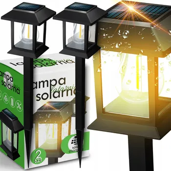 Venkovní osvětlení Solární lampa zapichovací MAXSELL černá 40 cm 2 ks