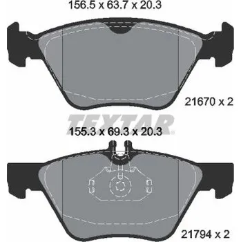 Brzdová destička Sada brzdových destiček, kotoučová brzda TEXTAR 2167001