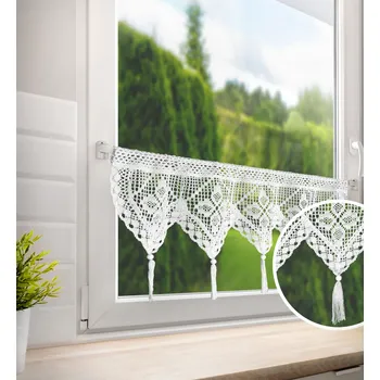 Záclona Dekorační krátká vitrážová záclona do kuchyně MATYLDA bílá 150x30 cm MyBestHome