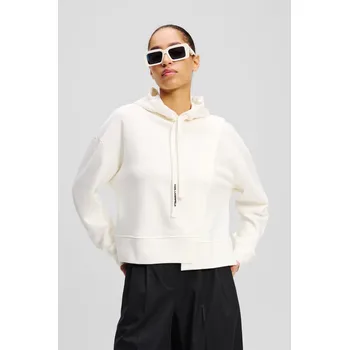 Dámská mikina MIKINA KARL LAGERFELD ASYMMETRIC HOODIE CANNOLI CREAM