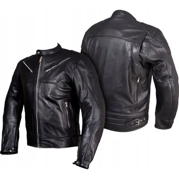Moto bunda Kožená bunda L&J KSM045 Černá 4XL