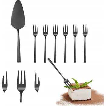 Příbor Dezertní vidlička lesklá Ambition Como Black 7 ks