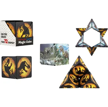 Hračka Teddies Hlavolam kostka magnetická dinosaurus plast 2 druhy