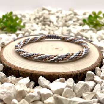 Náramek Certom Vícebarevný náramek přátelství - hnědá, bílá, šedá 0237