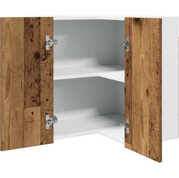 Kuchyňská skříňka Závěsná rohová skříňka "Lyon" staré dřevo 57 x 57 x 60 cm, konstrukční dřevo