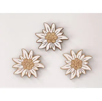 Dřevěná nalepovací dekorace - Zlatý květ