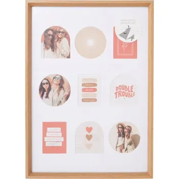 Obraz DŘEVĚNÝ RÁMEČEK 35x4 9 Cm NA KOLÁŽ 9 FOTOGRAFIÍ AKČNÍ NÁKUPNÍ TAŠKA