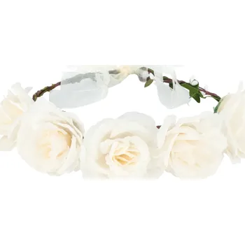 Ozdoba do vlasů Bílý věneček na hlavu – ozdoba do vlasů pro nevěsty a družičky