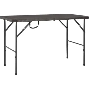 Zahradní stůl Skládací zahradní stůl hnědý 120x60x74 cm HDPE ratanový vzhled