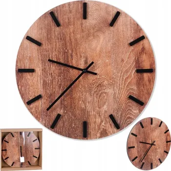 Hodiny DEKORATIVNÍ nástěnné hodiny na zeď HNĚDÉ ČERNÉ 40 cm