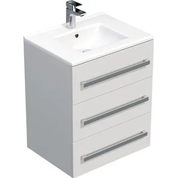 Koupelnový nábytek Koupelnová skříňka s umyvadlem SAT Cube Way 60x76,5x46 cm bílá lesk CUBE46603BIMOD