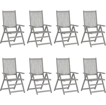 Zahradní polohovací židle 4 ks šedé masivní akáciové dřevo