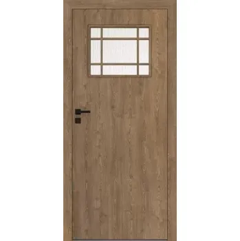 Interiérové dveře Interiérové deskové dveře STANDARD 20s s hranatým prosklením. Desková konstrukce s dřevěným rámem.