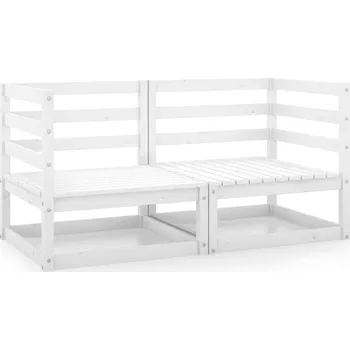 Zahradní pohovka Zahradní podnožka bílá 70 x 70 x 30 cm masivní borové dřevo