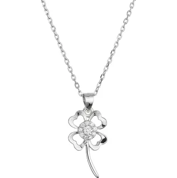 Náhrdelník EVOLUTION GROUP CZ Stříbrný náhrdelník kytička se zirkonovým středem - 12132.1