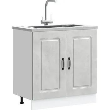 Kuchyňská skříňka Skříňka pod umyvadlo Kalmar betonově šedá 80x46x81,5cm kompozit