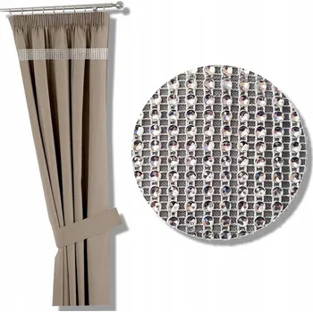 Obraz Závěs na žabky 140x250 na pásce zirkon, barva: latte