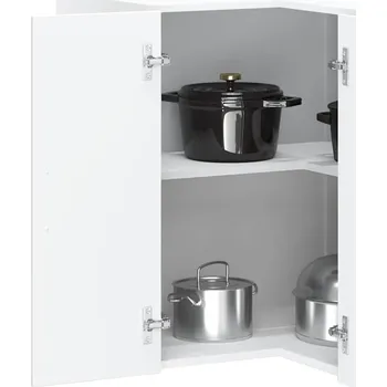 Kuchyňská skříňka Kuchyňská nástěnná rohová skříňka "Kalmar" lesk bílá kompozitní