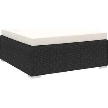 Zahradní pohovka Dílčí středová pohovka 1 ks s poduškami polyratan černá