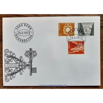 Poštovní známka ŠVÝCARSKO FDC 991/3, umění a řemesla, r. 1973