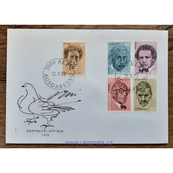 Poštovní známka ŠVÝCARSKO FDC 979/83, osobnosti III, r. 1972
