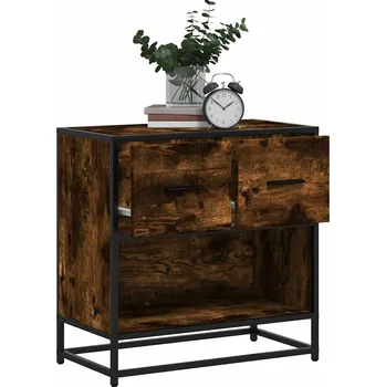 Noční stolek Noční stolek šedá sonoma 60 x 31 x 60 cm kompozit dřevo a kovu