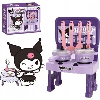 Dětská kuchyňka DĚTSKÁ KUCHYŇKA DŘEZ HOŘÁK HRNEC KUCHYŇSKÁ SADA + PŘÍSLUŠENSTVÍ KUROMI