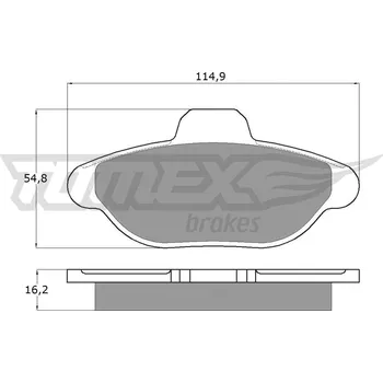Brzdová destička Sada brzdových destiček, kotoučová brzda TOMEX Brakes 10-33