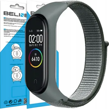 Řemínek na hodinky Řemínek BELINE NylonLoop pro Mi Band 7/6/5/4/3 Šedý